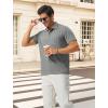 image:imageTBMPOY Mens Casual Knit Polo with Pocket Textured Shirts Short Sleeve Classic Summer VacationGrey