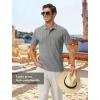 image:imageTBMPOY Mens Casual Knit Polo with Pocket Textured Shirts Short Sleeve Classic Summer VacationGrey