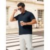 image:imageTBMPOY Mens Casual Knit Polo with Pocket Textured Shirts Short Sleeve Classic Summer VacationNavy Blue