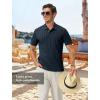 image:imageTBMPOY Mens Casual Knit Polo with Pocket Textured Shirts Short Sleeve Classic Summer VacationNavy Blue