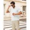 image:imageTBMPOY Mens Casual Knit Polo with Pocket Textured Shirts Short Sleeve Classic Summer VacationWhite