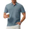 image:imageTBMPOY Mens Casual Knit Polo with Pocket Textured Shirts Short Sleeve Classic Summer VacationBlue