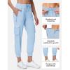 image:imageTBMPOY Womens Cargo Work Joggers Hiking Lightweight Pant Casual Travel Sweatpant Quick Dry Outdoor Trip Travel 6 PocketsBaby Blue