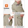 image:imageTBMPOY Womens Cargo Work Joggers Hiking Lightweight Pant Casual Travel Sweatpant Quick Dry Outdoor Trip Travel 6 PocketsGrey Khaki