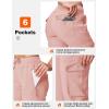 image:imageTBMPOY Womens Cargo Work Joggers Hiking Lightweight Pant Casual Travel Sweatpant Quick Dry Outdoor Trip Travel 6 PocketsPink