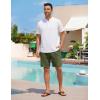 image:imageTBMPOY Mens Linen Casual Shorts Zipper Pocket Elastic Waist Drawstring Summer Beach Vacation ShortArmy Green