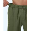 image:imageTBMPOY Mens Linen Casual Shorts Zipper Pocket Elastic Waist Drawstring Summer Beach Vacation ShortArmy Green