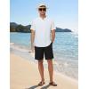 image:imageTBMPOY Mens Linen Casual Shorts Zipper Pocket Elastic Waist Drawstring Summer Beach Vacation ShortBlack