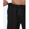image:imageTBMPOY Mens Linen Casual Shorts Zipper Pocket Elastic Waist Drawstring Summer Beach Vacation ShortBlack