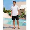 image:imageTBMPOY Mens Linen Casual Shorts Zipper Pocket Elastic Waist Drawstring Summer Beach Vacation ShortBlack
