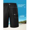image:imageTBMPOY Mens Linen Casual Shorts Zipper Pocket Elastic Waist Drawstring Summer Beach Vacation ShortBlack