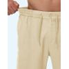 image:imageTBMPOY Mens Linen Casual Shorts Zipper Pocket Elastic Waist Drawstring Summer Beach Vacation ShortLight Khaki