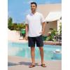 image:imageTBMPOY Mens Linen Casual Shorts Zipper Pocket Elastic Waist Drawstring Summer Beach Vacation ShortNavy