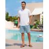 image:imageTBMPOY Mens Linen Casual Shorts Zipper Pocket Elastic Waist Drawstring Summer Beach Vacation ShortSky Blue