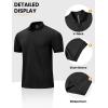 image:imageTBMPOY Mens Casual Knit Polo Shirt Short Sleeve V Neck Textured Stretchy Knitted ShirtsBlack