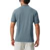 image:imageTBMPOY Mens Casual Knit Polo Shirt Short Sleeve V Neck Textured Stretchy Knitted ShirtsBlue