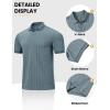 image:imageTBMPOY Mens Casual Knit Polo Shirt Short Sleeve V Neck Textured Stretchy Knitted ShirtsBlue