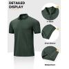 image:imageTBMPOY Mens Casual Knit Polo Shirt Short Sleeve V Neck Textured Stretchy Knitted ShirtsDark Green