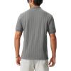 image:imageTBMPOY Mens Casual Knit Polo Shirt Short Sleeve V Neck Textured Stretchy Knitted ShirtsGray