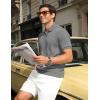 image:imageTBMPOY Mens Casual Knit Polo Shirt Short Sleeve V Neck Textured Stretchy Knitted ShirtsGray