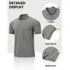 image:imageTBMPOY Mens Casual Knit Polo Shirt Short Sleeve V Neck Textured Stretchy Knitted ShirtsGray