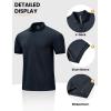 image:imageTBMPOY Mens Casual Knit Polo Shirt Short Sleeve V Neck Textured Stretchy Knitted ShirtsNavy