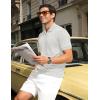 image:imageTBMPOY Mens Casual Knit Polo Shirt Short Sleeve V Neck Textured Stretchy Knitted ShirtsWhite