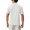 image:imageTBMPOY Mens Casual Knit Polo Shirt Short Sleeve V Neck Textured Stretchy Knitted ShirtsWhite