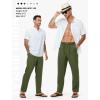 image:imageTBMPOY Mens Linen Pants Casual 5 Pockets Lightweight Breathable Dress Pants Summer Beach Work TrousersArmy Green