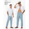 image:imageTBMPOY Mens Linen Pants Casual 5 Pockets Lightweight Breathable Dress Pants Summer Beach Work TrousersLight Blue