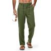 image:imageTBMPOY Mens Linen Pants Casual 5 Pockets Lightweight Breathable Dress Pants Summer Beach Work TrousersArmy Green