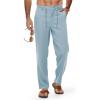 image:imageTBMPOY Mens Linen Pants Casual 5 Pockets Lightweight Breathable Dress Pants Summer Beach Work TrousersLight Blue