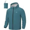 image:imageTBMPOY Mens Rain Jacket Waterproof Lightweight Packable Outdoor Hiking Raincoat Windbreaker with Hood Running GolfLake Blue