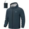 image:imageTBMPOY Mens Rain Jacket Waterproof Lightweight Packable Outdoor Hiking Raincoat Windbreaker with Hood Running GolfNavy