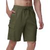 image:imageTBMPOY Mens Cargo Shorts Casual Work Cotton Drawstring Elastic Waist Stretch Summer Short for Men with 5 PocketsArmy Green