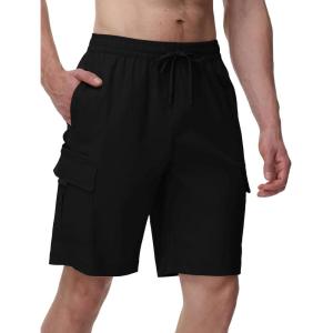 image:imageTBMPOY Mens Cargo Shorts Casual Work Cotton Drawstring Elastic Waist Stretch Summer Short for Men with 5 PocketsBlack