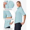 image:imageTBMPOY Womens UPF 50 Fishing Safari Hiking Sun Shirt Uv Protection Button Down Long Sleeve Camp Outdoor Travel ClothesBlue