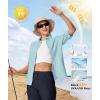 image:imageTBMPOY Womens UPF 50 Fishing Safari Hiking Sun Shirt Uv Protection Button Down Long Sleeve Camp Outdoor Travel ClothesBlue