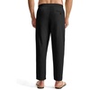 image:imageTBMPOY Mens Linen Pants Casual Lightweight Beach Summer Pants Elastic Waist Slim Fit TrousersBlack