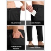 image:imageTBMPOY Mens Linen Pants Casual Lightweight Beach Summer Pants Elastic Waist Slim Fit TrousersBlack