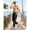 image:imageTBMPOY Mens Linen Pants Casual Lightweight Beach Summer Pants Elastic Waist Slim Fit TrousersBlack