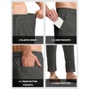image:imageTBMPOY Mens Linen Pants Casual Lightweight Beach Summer Pants Elastic Waist Slim Fit TrousersDark Grey