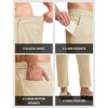 image:imageTBMPOY Mens Linen Pants Casual Lightweight Beach Summer Pants Elastic Waist Slim Fit TrousersLight Khaki