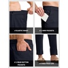 image:imageTBMPOY Mens Linen Pants Casual Lightweight Beach Summer Pants Elastic Waist Slim Fit TrousersNavy Blue