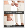 image:imageTBMPOY Mens Linen Pants Casual Lightweight Beach Summer Pants Elastic Waist Slim Fit TrousersWhite