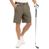 image:imageTBMPOY Mens 9 Golf Shorts Stretch Quick Dry Casual Dress Shorts Flat Front Lightweight for Work Business TravelB1brown