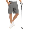 image:imageTBMPOY Mens 9 Golf Shorts Stretch Quick Dry Casual Dress Shorts Flat Front Lightweight for Work Business TravelB1grey