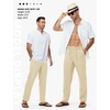 image:imageTBMPOY Mens Linen Pants Casual Travel 5 Pockets Lightweight Breathable Dress Pants Summer Beach Work TrousersLight Khaki