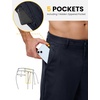 image:imageTBMPOY Mens Linen Pants Casual Travel 5 Pockets Lightweight Breathable Dress Pants Summer Beach Work TrousersNavy Blue
