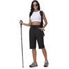 image:imageTBMPOY Womens 15 Hiking Shorts Long Bermuda Below The Knee Capris Lightweight Quick Dry Casual Shorts with 3 PocketsBlack